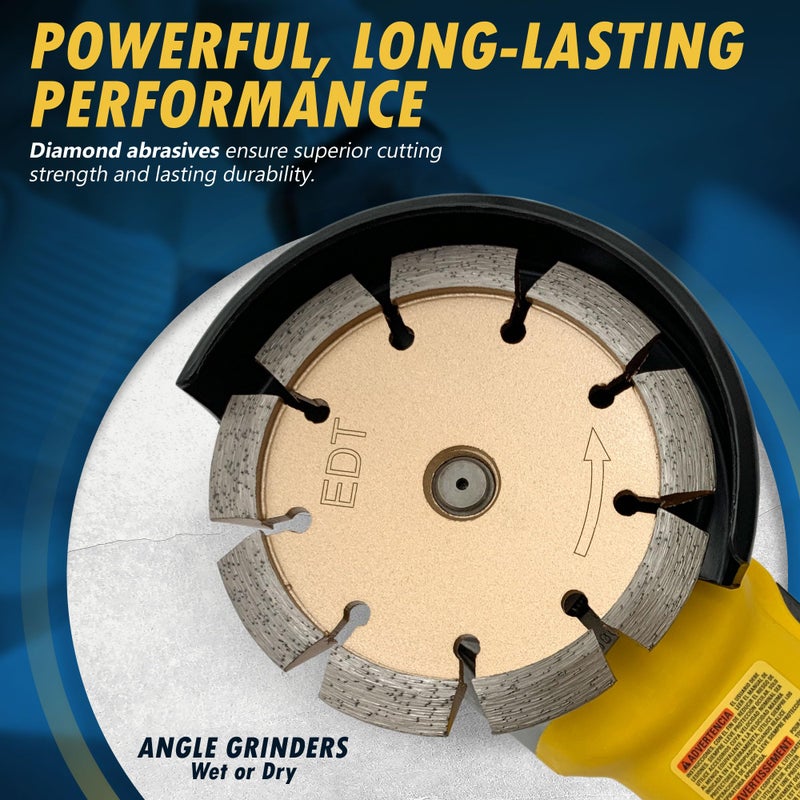 EDiamondTools 4.5" Crack Chaser Blade for Cured Concrete, Asphalt Repair or Joint Widen, 0.375" Width, 5/8"-11 Arbor - Image 5